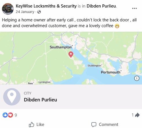 Real photo of the Keywise locksmith van in Dibden &mdash; Dibden Post