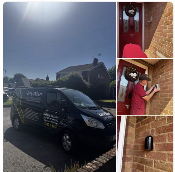 Keywise fitting a police-approved key safe in Southampton, a five-star recommendation