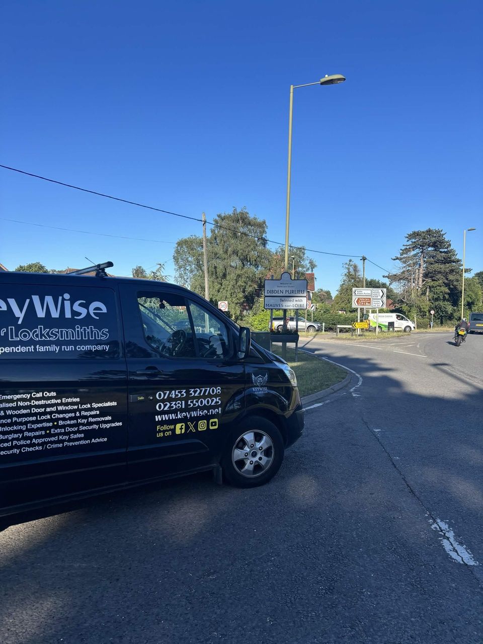 Real photo of the Keywise locksmith van in Dibden, Bugsy & van, Dibden