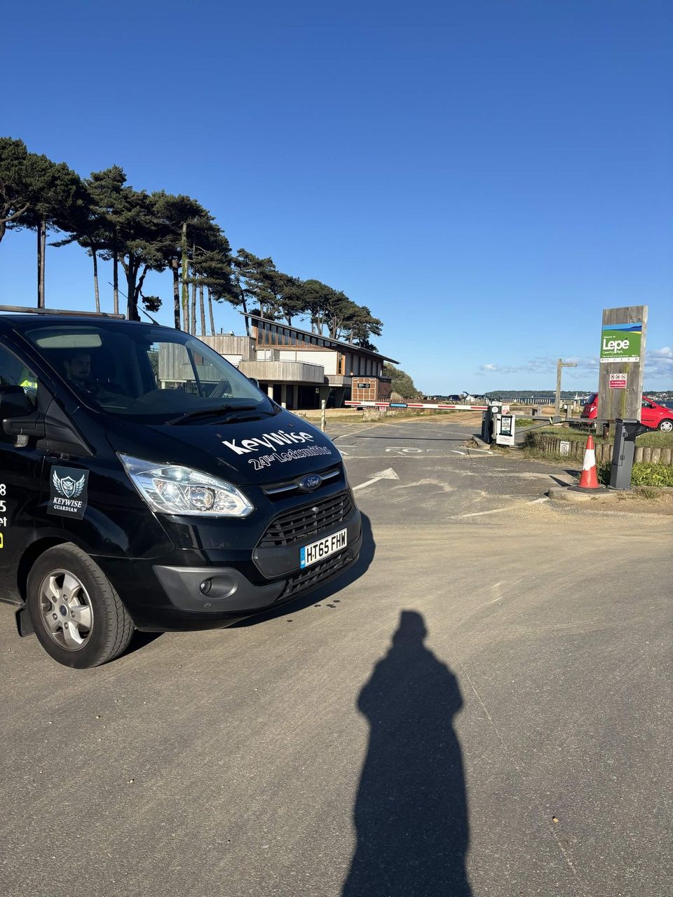 Keywise locksmith van at Lepe on the Solent shore, New Forest