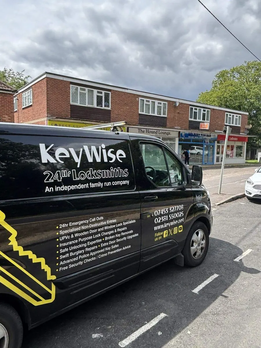 Keywise locksmith van in Holbury, SO45, where the family business is based