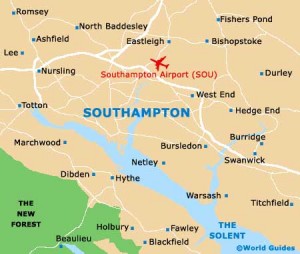 Map of Southampton and surrounding areas